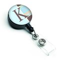 Carolines Treasures Letter K Initial Monogram Blue Stripes Retractable Badge Reel CJ1003-KBR